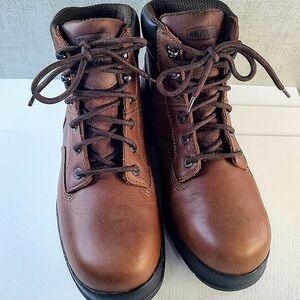 Men's Shoes Wolverine Harrison Work Boots Size 11 Brown Lace Up